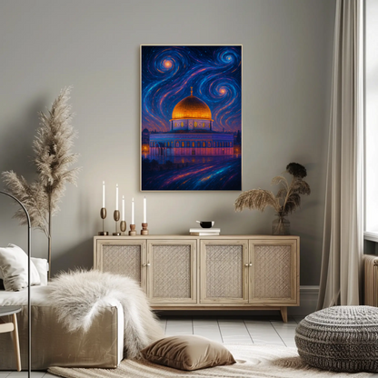 Dome of the Rock Starry Night Heritage Poster
