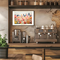 Vibrant Flower Market In Osaka Urban Or Cityscape Poster