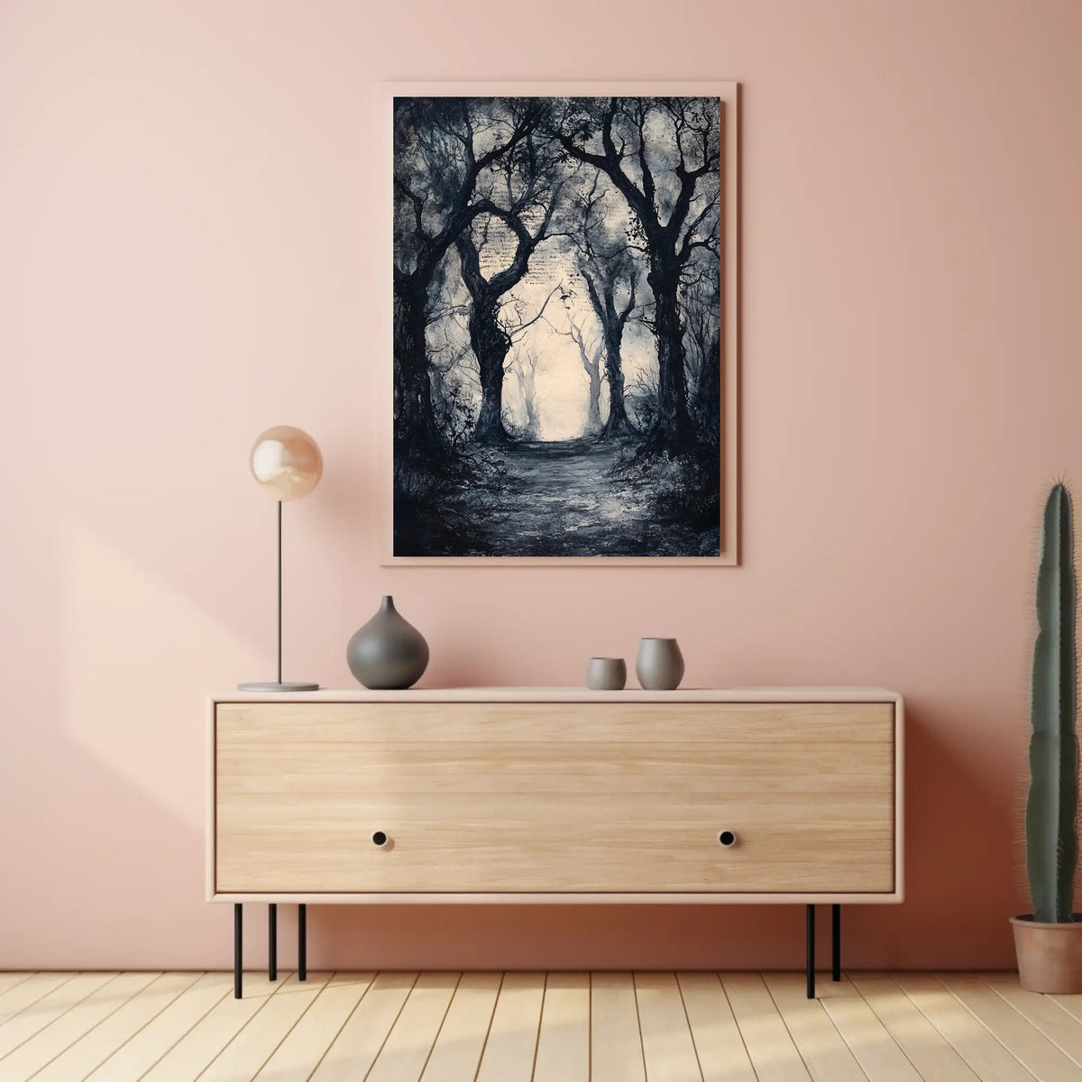 Mysterious Ethereal Forest Scene Artistic Poster