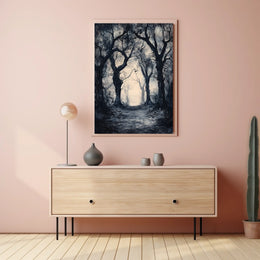 Mysterious Ethereal Forest Scene Artistic Poster