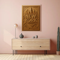 New York Cityscape Poster Wall Art 18x24 Archival Inks Print