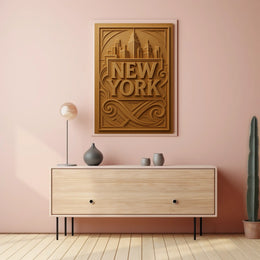 New York Cityscape Poster Wall Art 18x24 Archival Inks Print