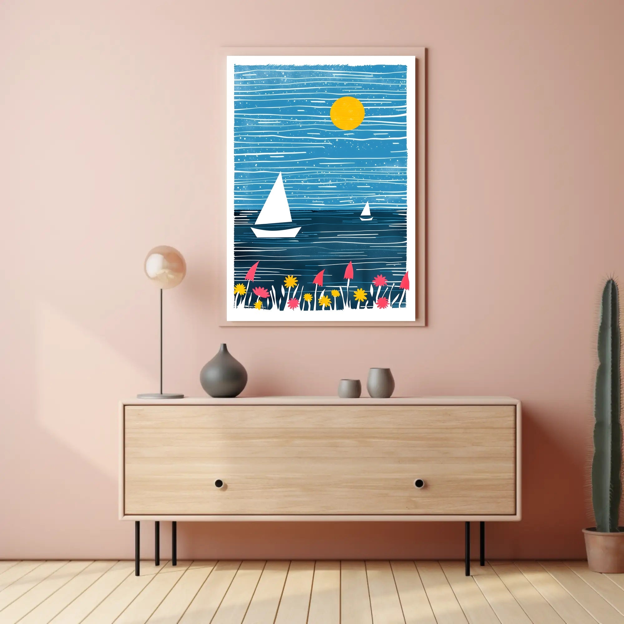 Seascape Poster Modern Coastal Wall Art Print