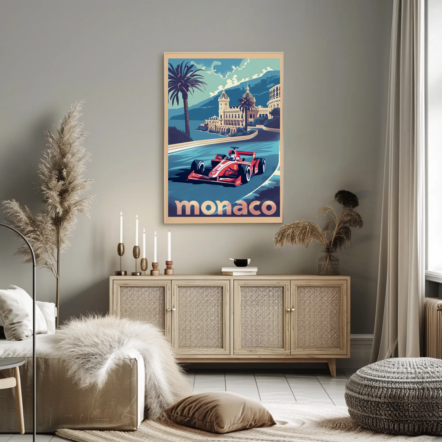 Monaco Formula One Racing Heritage Travel Poster
