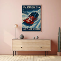 1980 Winter Games Usa Bobsleigh Team Poster