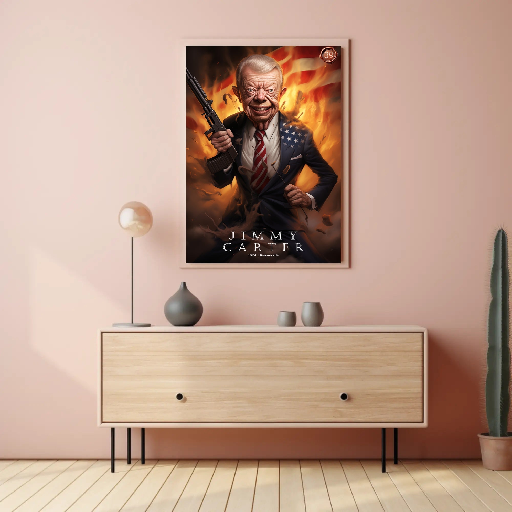 Jimmy Carter Funny Cartoon Art Presidential Poster