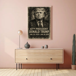 Trump Visionary Patriotic Charcoal Poster