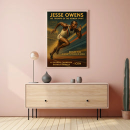 Jesse Owens Berlin Olympics Vintage Art Poster