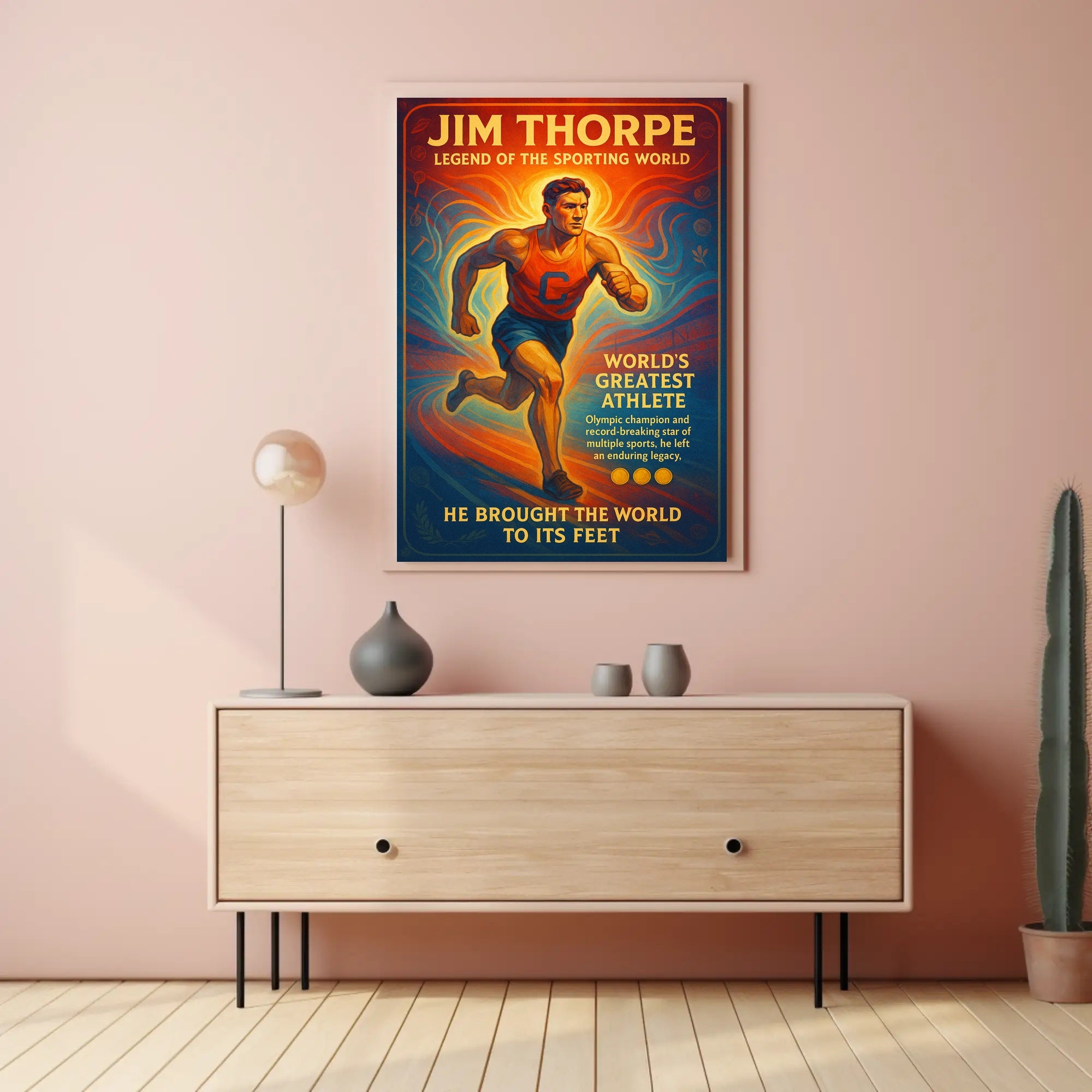 Jim Thorpe Vintage Tribute Sports Poster
