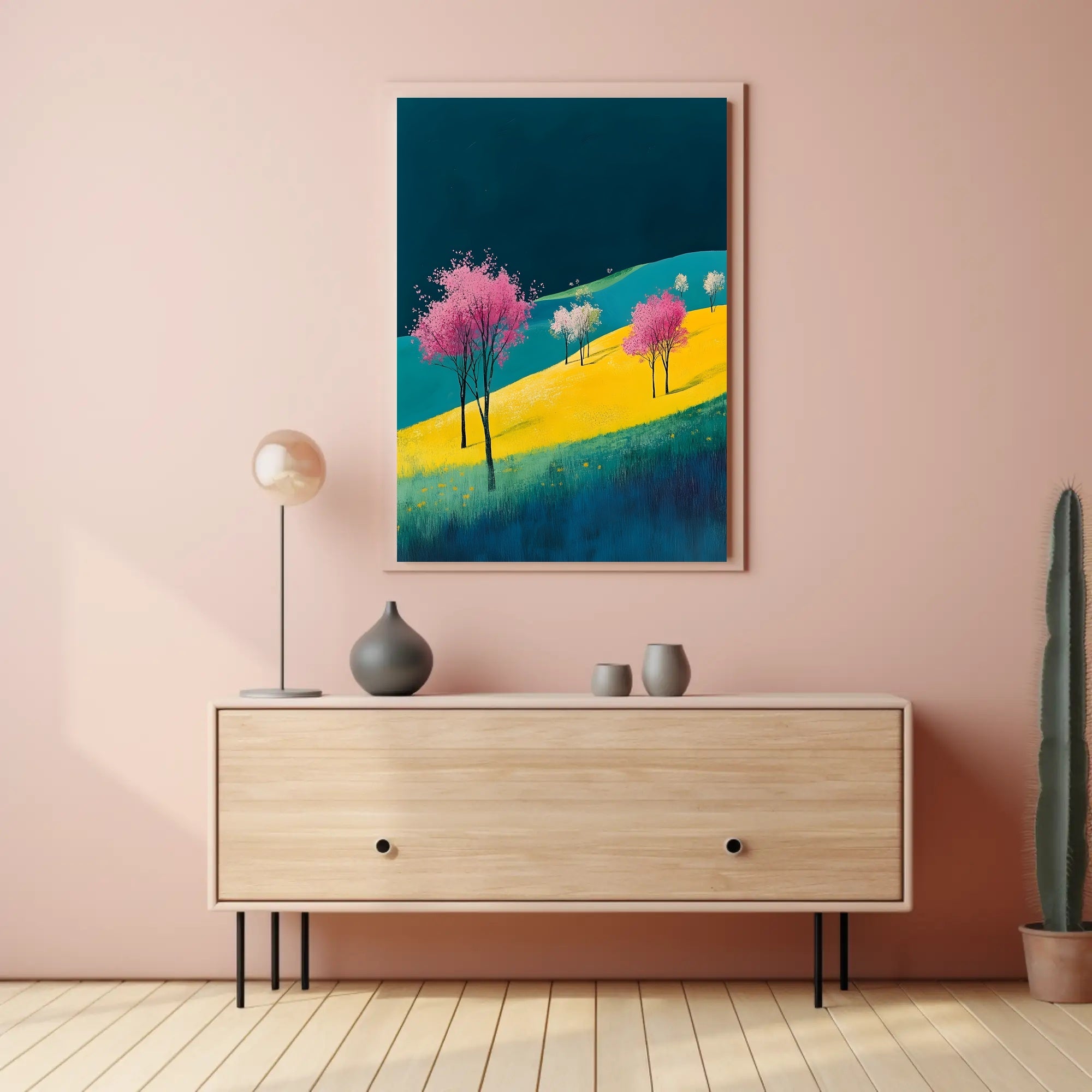 Spring Landscape Poster Vibrant Colorful Modern Print