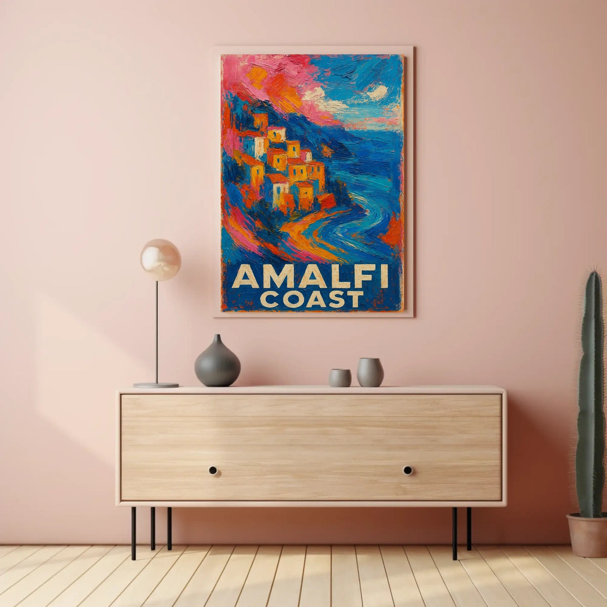 Amalfi Coast Poster Wall Art Print 18x24 Coastal Decor