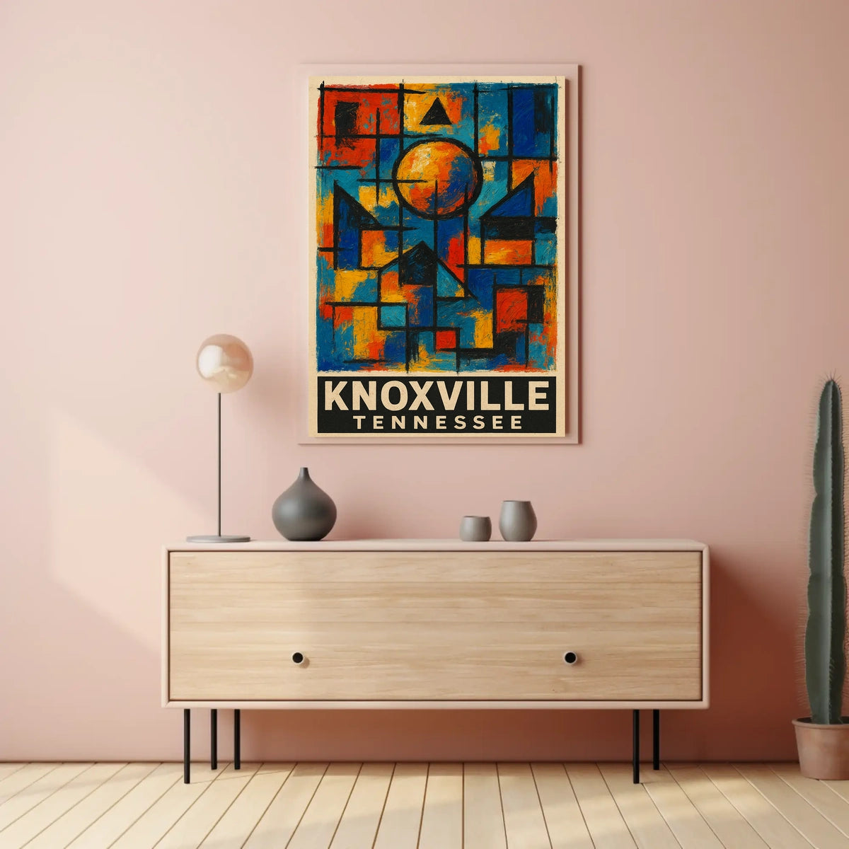 Vibrant Knoxville Geometric Abstract Art Poster Print