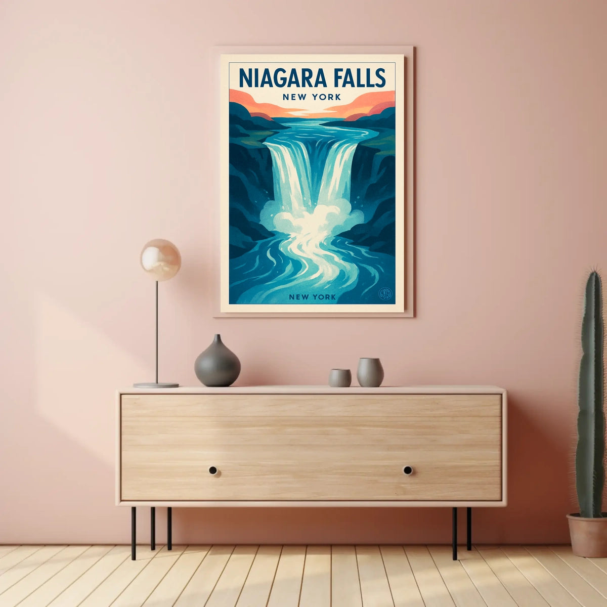 Niagara Falls Vintage Travel Art Poster Travel Poster