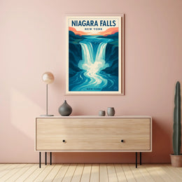 Niagara Falls Vintage Travel Art Poster Travel Poster