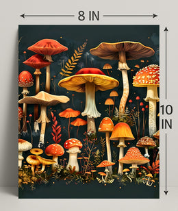 Enchanted Fungi Forest William Morris Art Poster