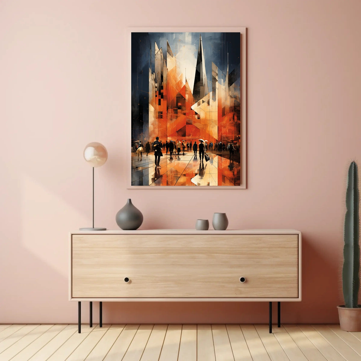 Majestic City Skyline Explored: Abstract, Artistic Poster