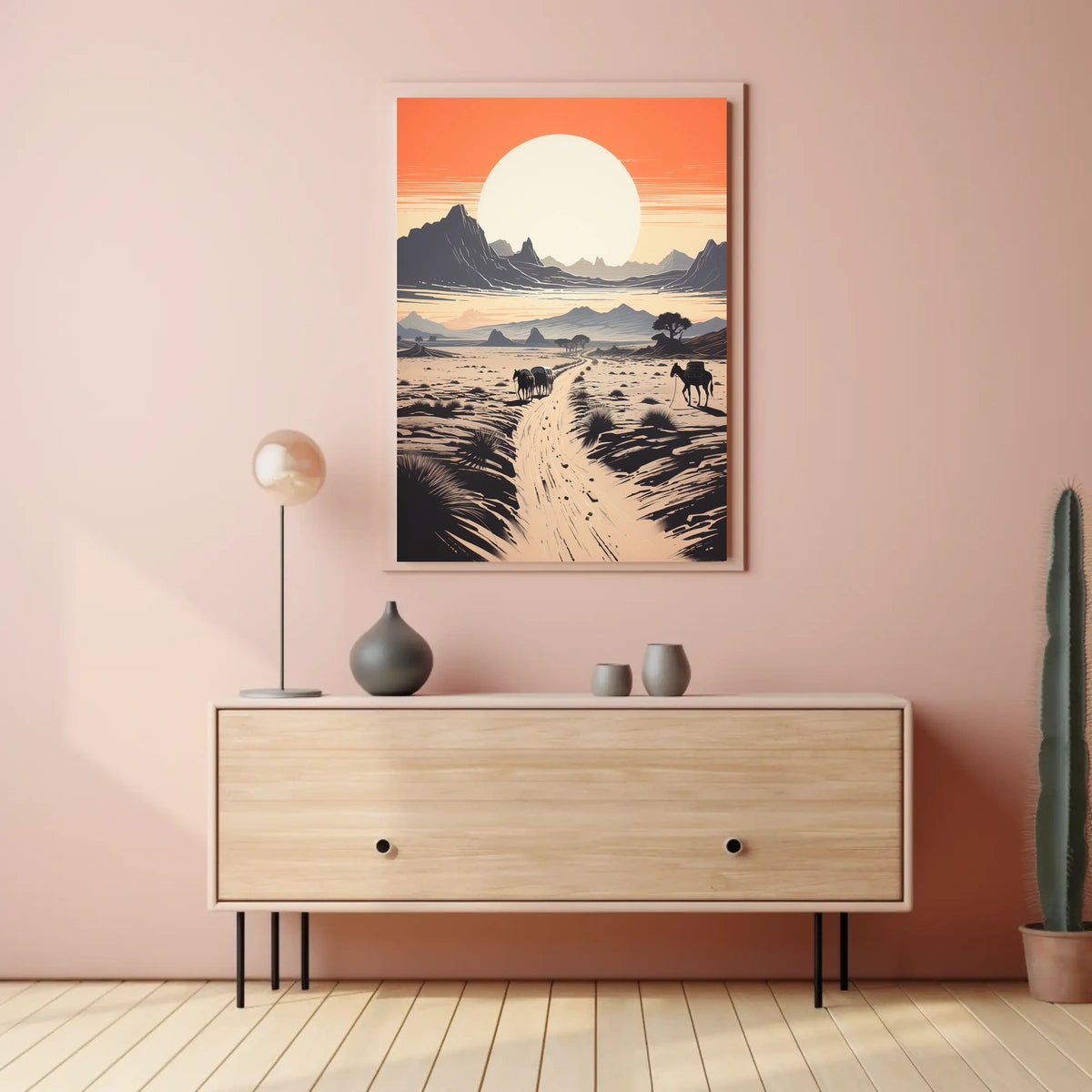 Desert Adventure Sunset: Modern Travel Exploration Poster