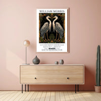 Elegant Herons Morris-Inspired Vintage Artistic Poster