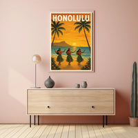 Honolulu Sunset Poster PosterGoat
