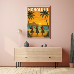 Honolulu Sunset Poster PosterGoat