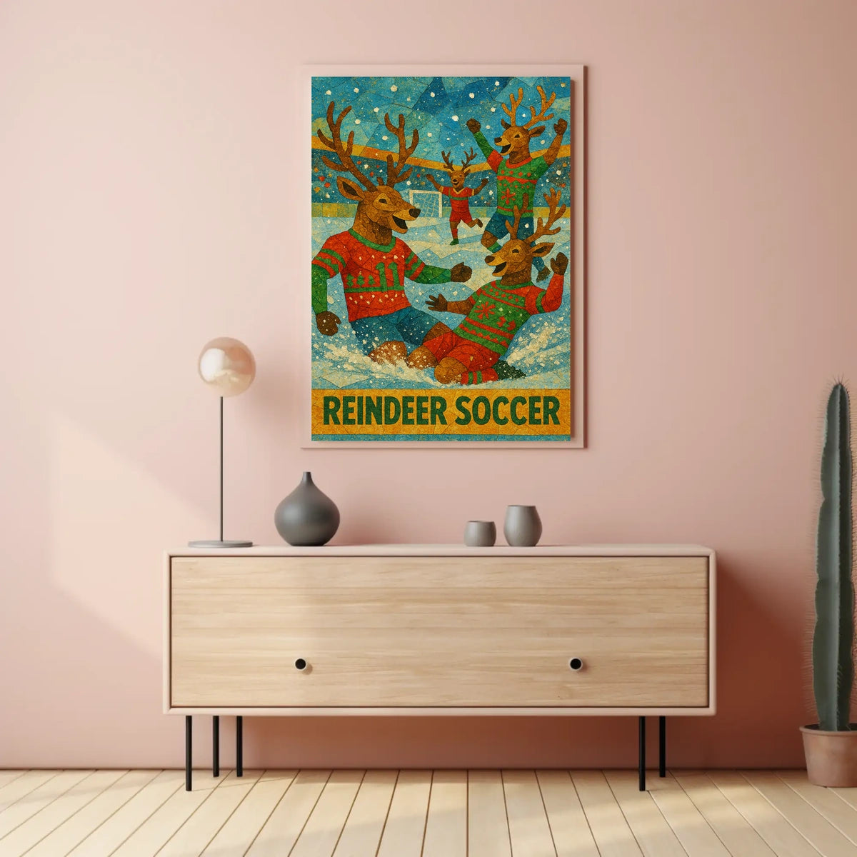 Reindeer Soccer Poster