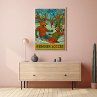 Reindeer Soccer Poster
