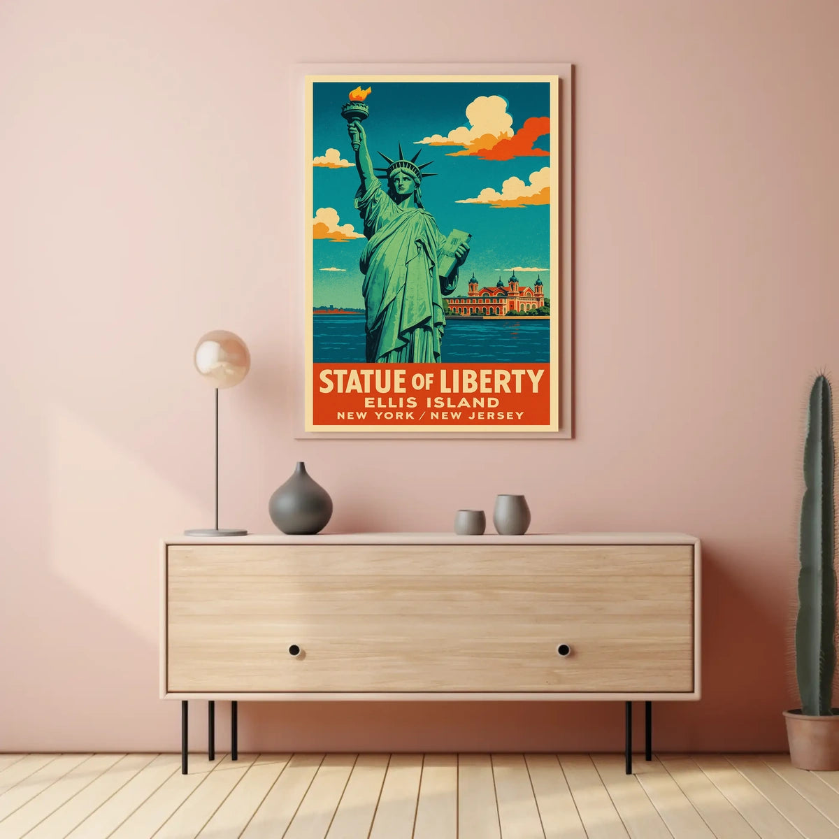 Statue Of Liberty And Ellis Island Poster