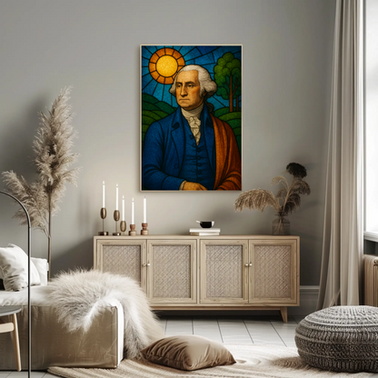 George Washington Stained Glass Tribute Poster
