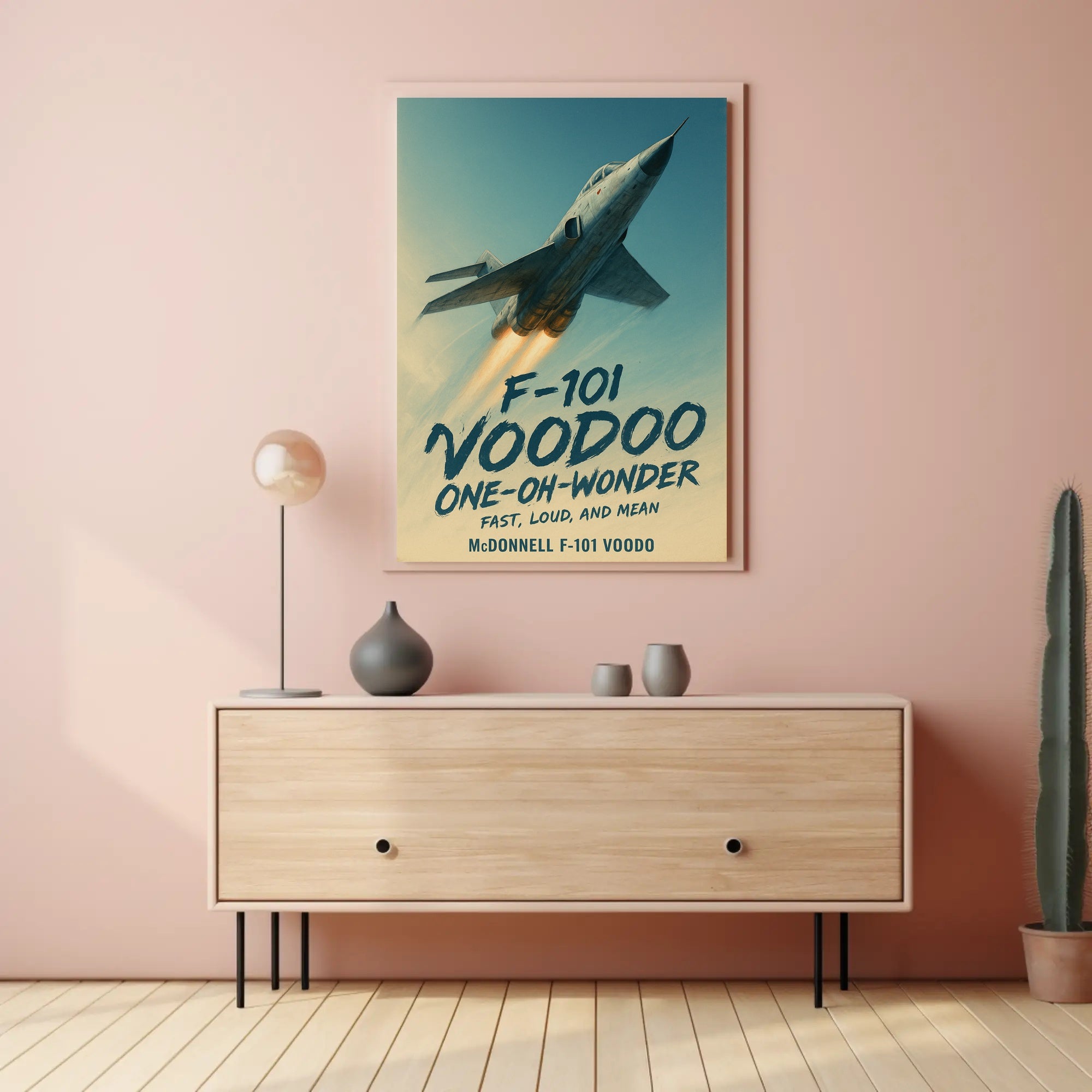 McDonnell F-101 Voodoo Jet Mid-Century Military Poster