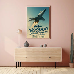 McDonnell F-101 Voodoo Jet Mid-Century Military Poster