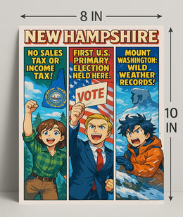 New Hampshire Highlights Poster PosterGoat