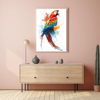 Vibrant Parrot Splash Poster