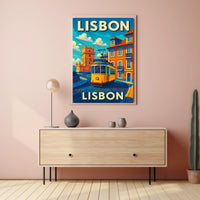 Lisbon Vintage Travel Vintage Poster