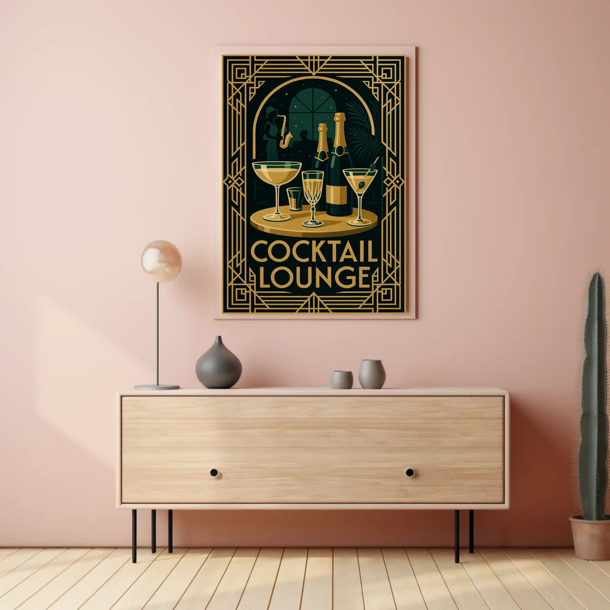 Art Deco Cocktail Lounge Poster