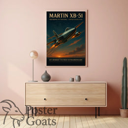 Martin XB-51 Jet Bomber Flight Military Recruitment Poster