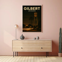 Gilbert Arizona Nighttime Landmark Realism Timeless Poster