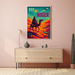 Fly Niger Wander in Color Travel Poster PosterGoat