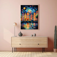Vibrant Cityscape Reflections Poster