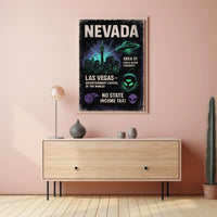 Nevada Alien Theories & Las Vegas Retro Travel Poster