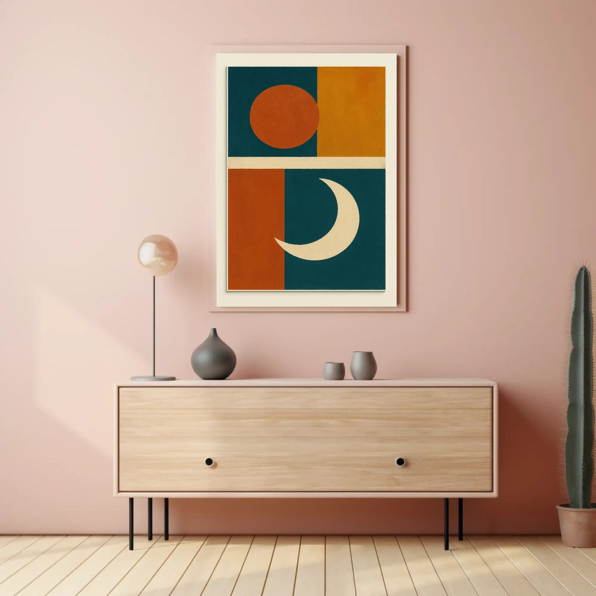 Sun and Moon Abstraction Poster