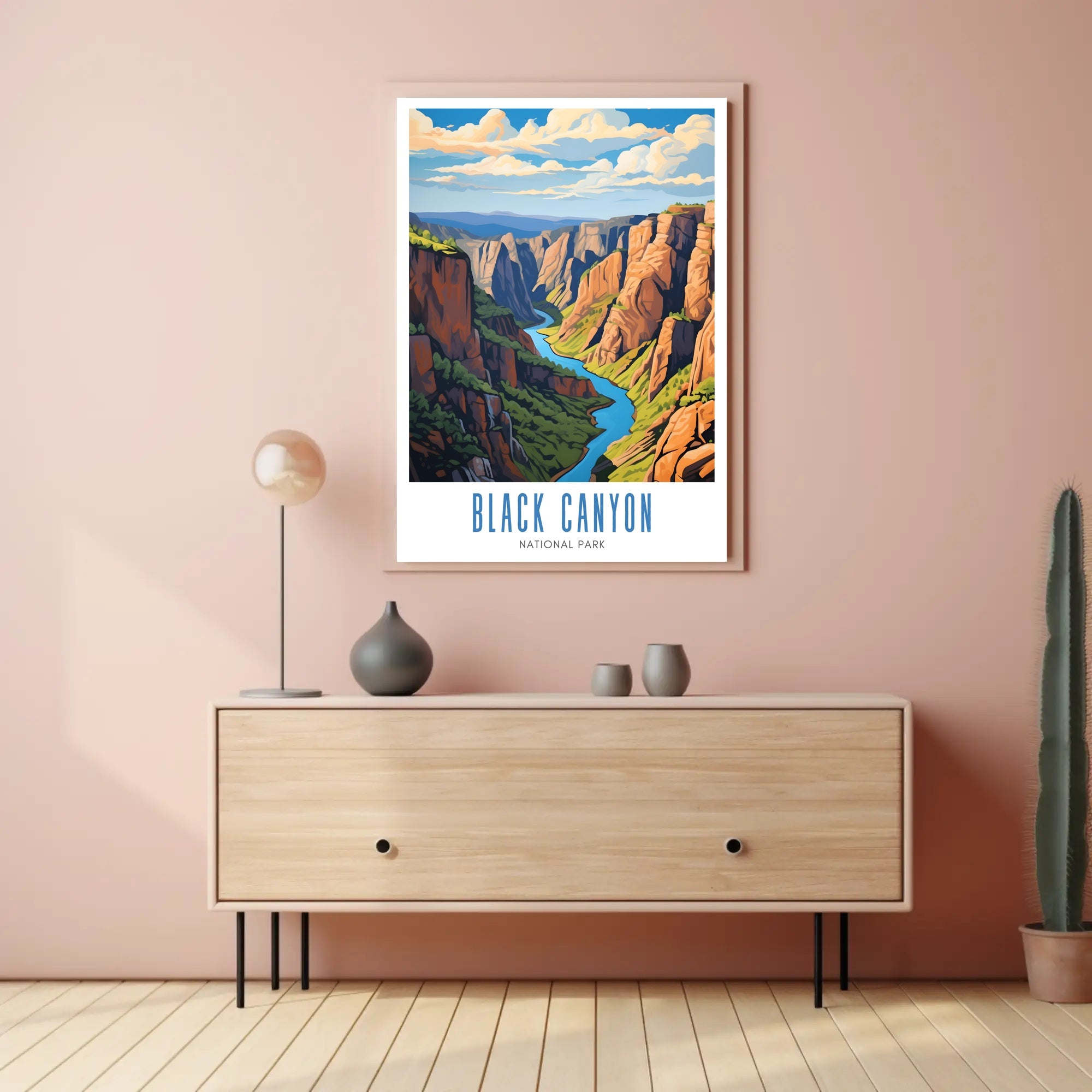 Black Canyon National Park Travel Poster Scenic Art Print