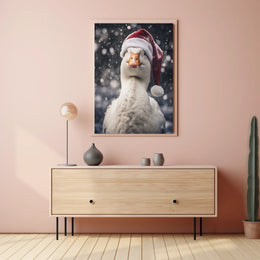 Festive Goose In Winter Wonderland Poster