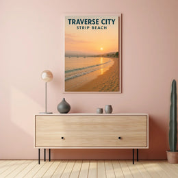 Traverse City Beach Sunset Poster