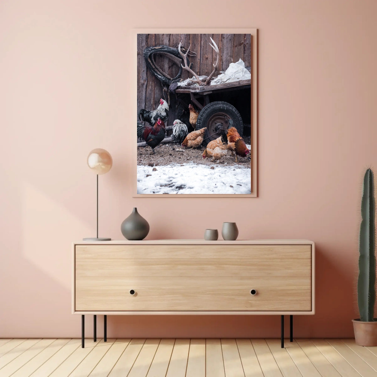 Rustic Farmyard Scene Poster