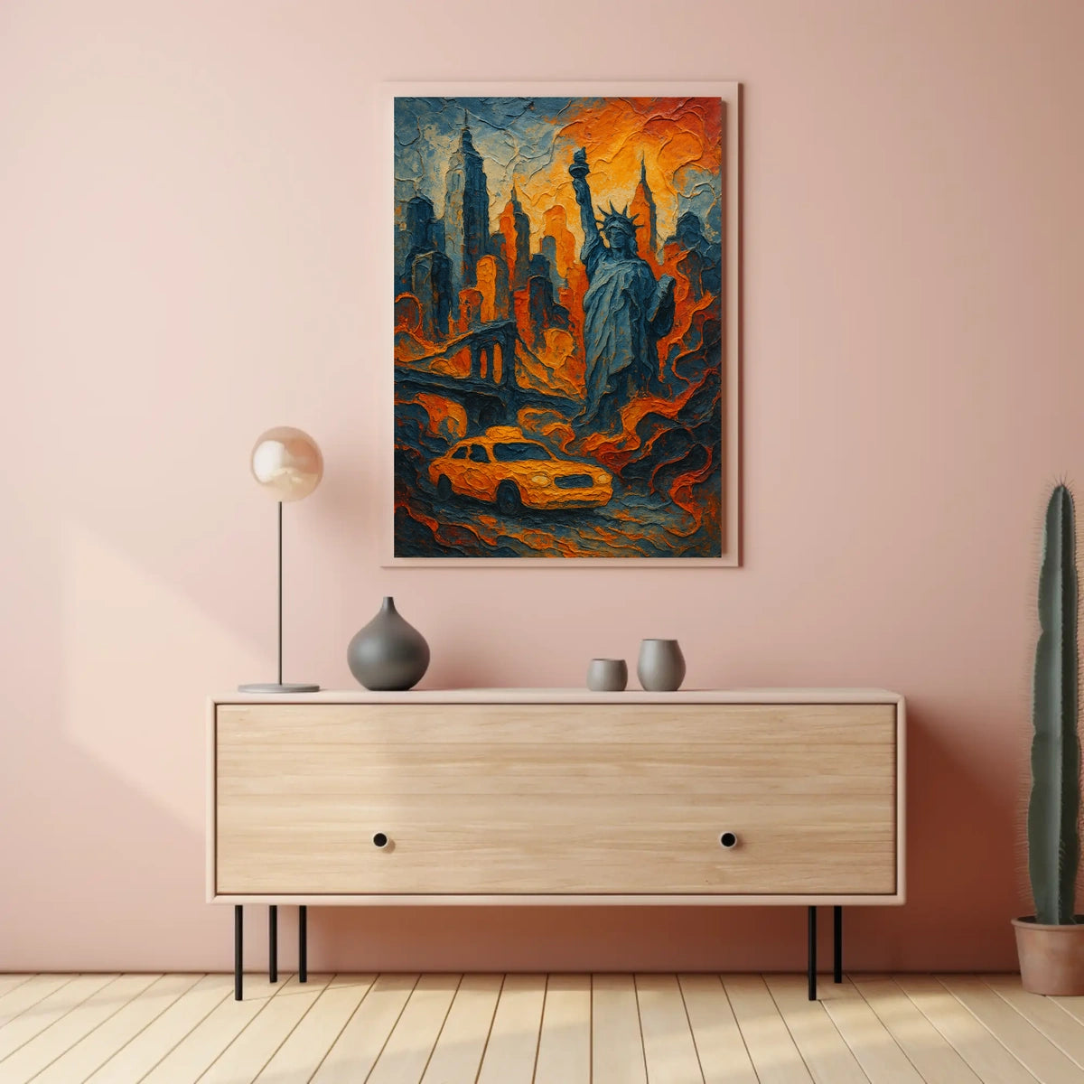 New York City Skyline Poster Modern Travel Wall Art