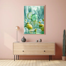 Lemon Beverage Photorealism Refreshment Poster PosterGoat