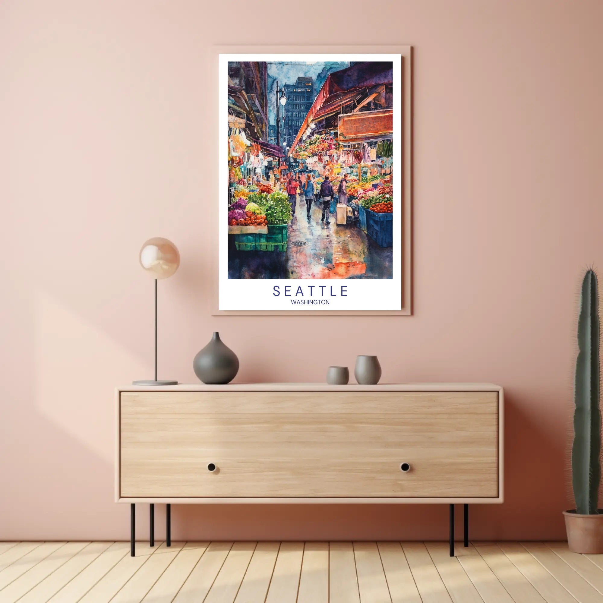 Vibrant Seattle Market Poster PosterGoat
