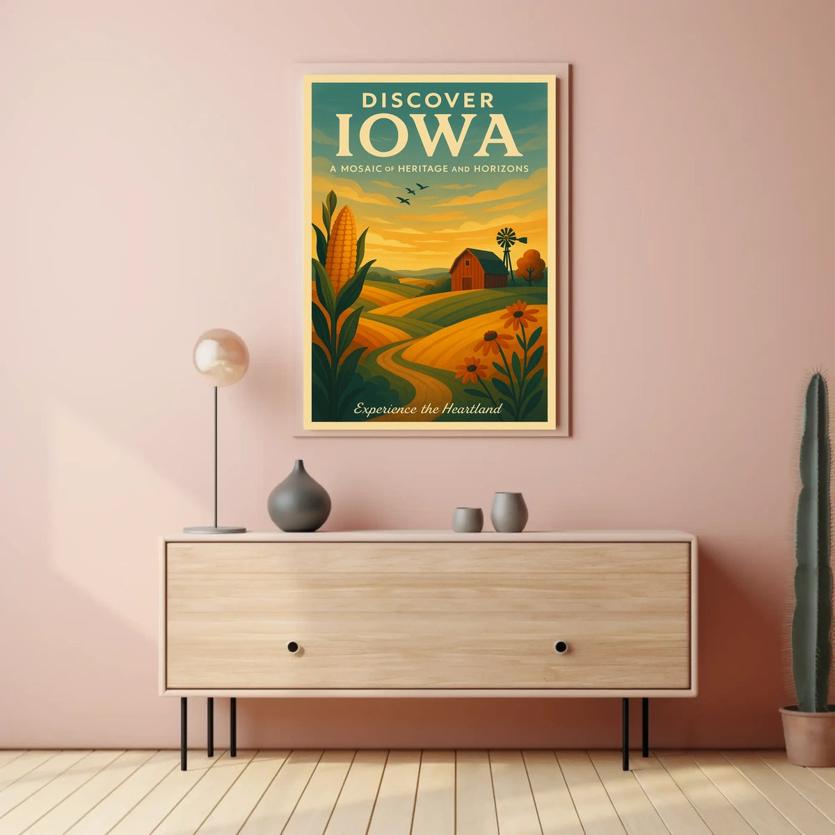 Discover Iowa A Mosaic of Heritage and Horizons Poster