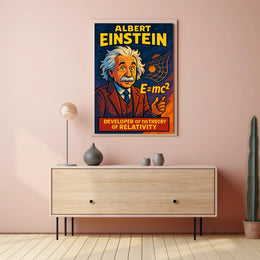 Albert Einstein Vintage Relativity Theory Scientific Collectors Inspiration Timeless Iconic Poster