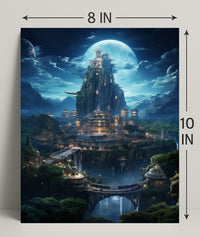 Enchanted Moonlit City Poster